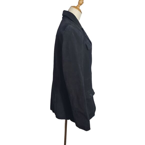 Denim & Co. Black Suede Shirt Jacket Shacket - Picture 4 of 8